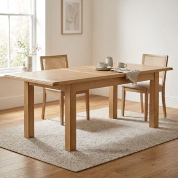 Salisbury Rustic Oak 4ft Compact Extending Dining Table | 120 - 165cm | Wax Finish