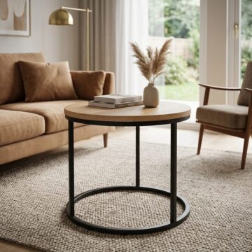 Ares Black Round Nest of Lamp Tables | Assembled
