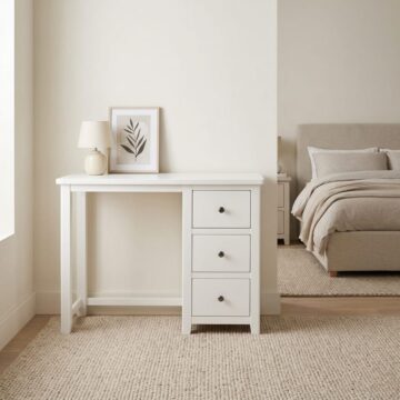 Geneva White 3 Drawer Dressing Table