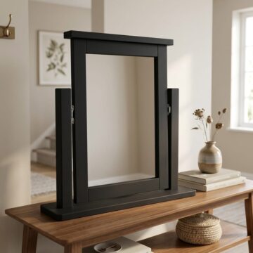 Geneva Black Dressing Table Mirror | Charcoal