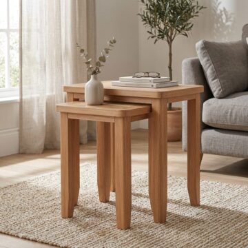 Arland Natural Oak Nest of 2 Tables | Assembled