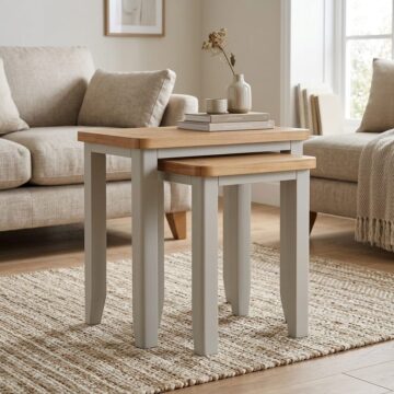 Arland Grey Nest of 2 Tables | Assembled