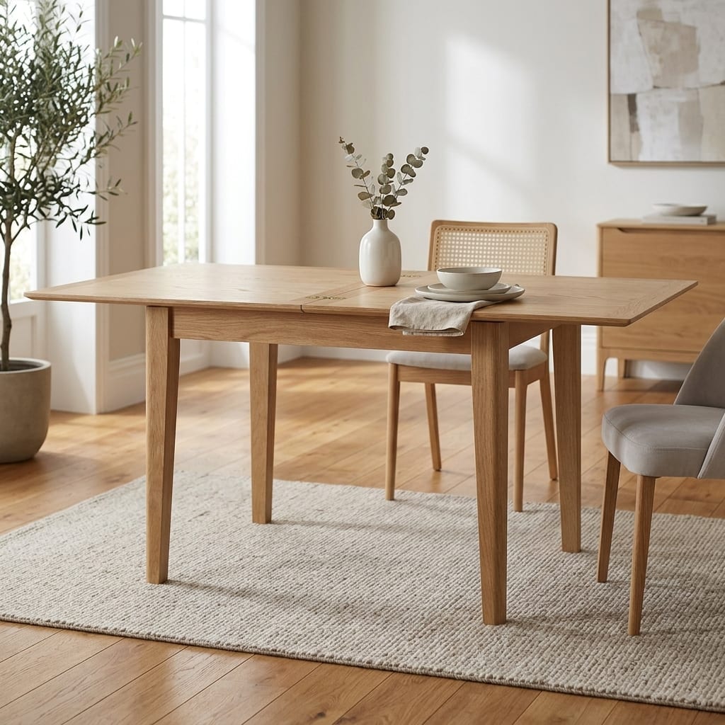 Denby Oak Flip Top Extending Dining Table | 85 - 170cm