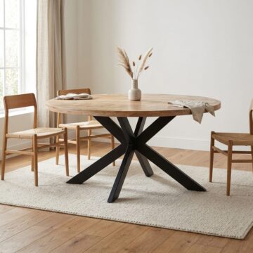 Epping Solid Wood Oval Dining Table | Metal Legs