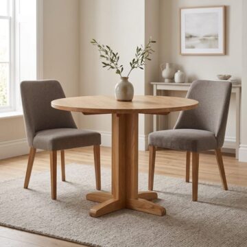 Wynyard Oak Round Drop Leaf Dining Table | 30 - 90cm