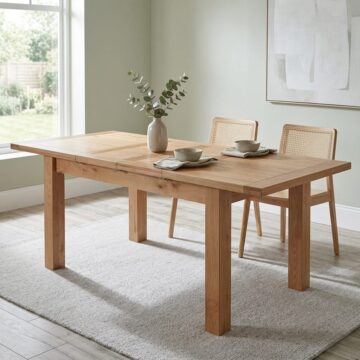 Wynyard Oak 4ft Extending Dining Table With 2 Extensions | 132 - 198cm