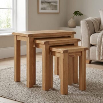 Kendal Oak Nest of Tables | Oiled Finish | Assembled