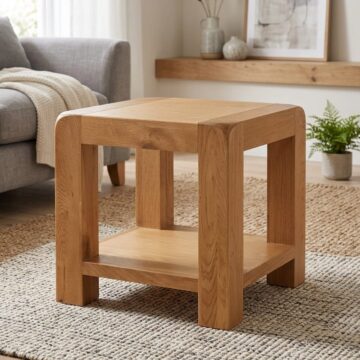 Haven Waxed Oak Lamp Table | Assembled
