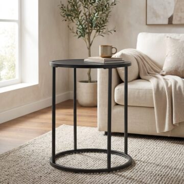 Milford Black Metal Small Round Side Table