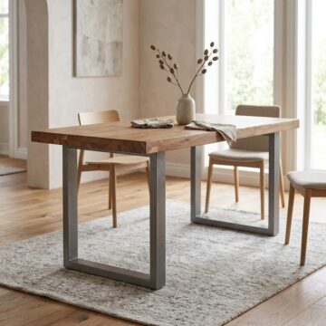 Houghton Industrial Dark Grey Dining Table