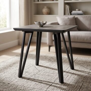Delta Black Contemporary Lamp Table