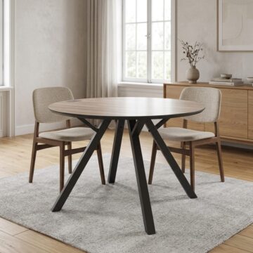 Delta Black Contemporary Round Dining Table