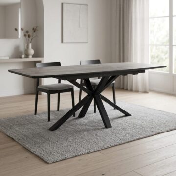 Delta Black Contemporary Extending Dining Table | 160cm - 210cm
