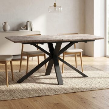 Patterdale Grey Modern Concrete Effect 5ft Extending Dining Table | 160 - 210cm