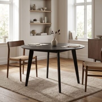 Roxburgh Black Round Dining Table 105x76cm