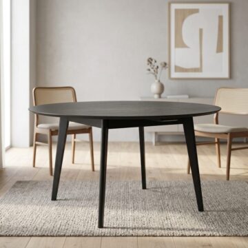 Roxburgh Black Round Dining Table 140x76cm
