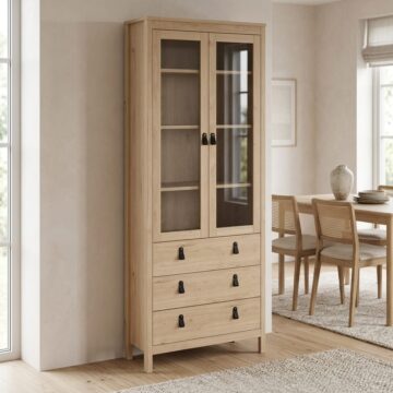 Seville 2 Glass Door China Cabinet | Jackson Hickory Oak