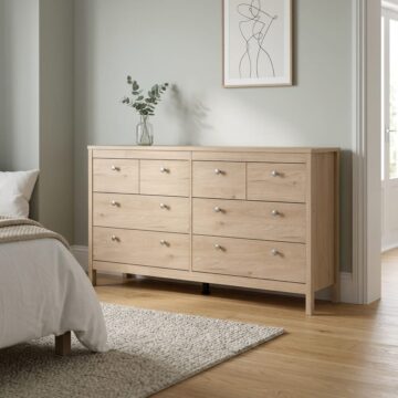 Ronda Double Dresser 4+4 drawers in Jackson Hickory Oak