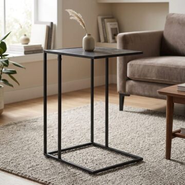 Infinity Side Table in Matte Black