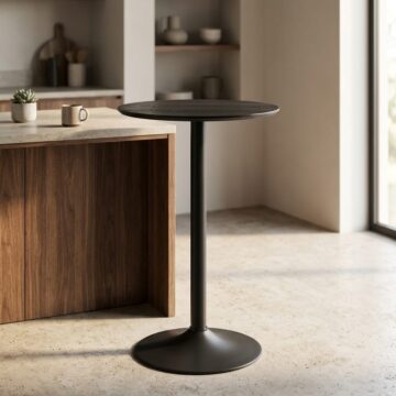 Ibiza Tall Round Bar Table in Black