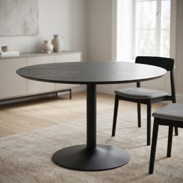 Ibiza Black Ash Round Dining Table