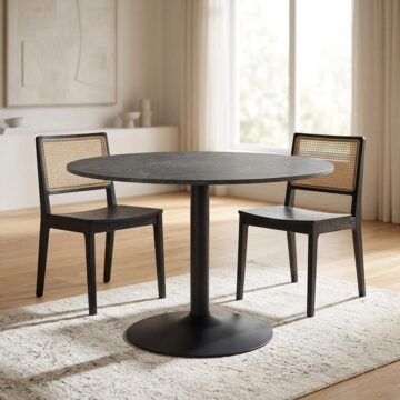 Ibiza Black Round Dining Table