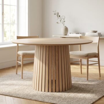Christo White Oak Round Dining Table