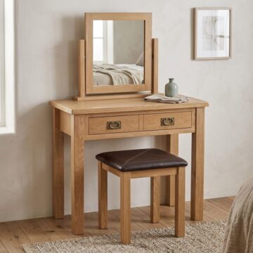 Belmont 2 Drawer Dressing Table Set | Oak Finish