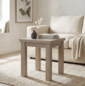 Oaktide White Wash Lamp Table