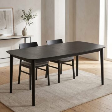 Mount Black Rectangular Dining Table