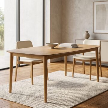 Mount Rectangular Dining Table | Oak Finish