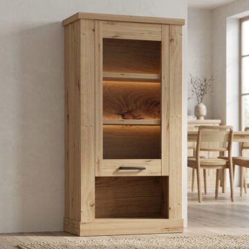 Solara 1 Door Wall Display Cabinet | Artisan Oak Finish