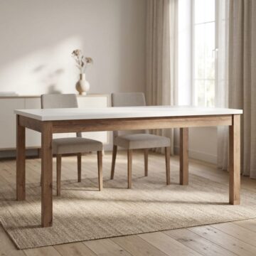 Wesley Light Grey Dining Table | Oak Finish | 160 - 207cm