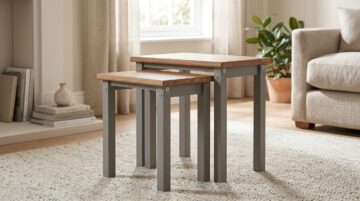 Azusa Grey Linea Nest of 2 Tables | Pine Top