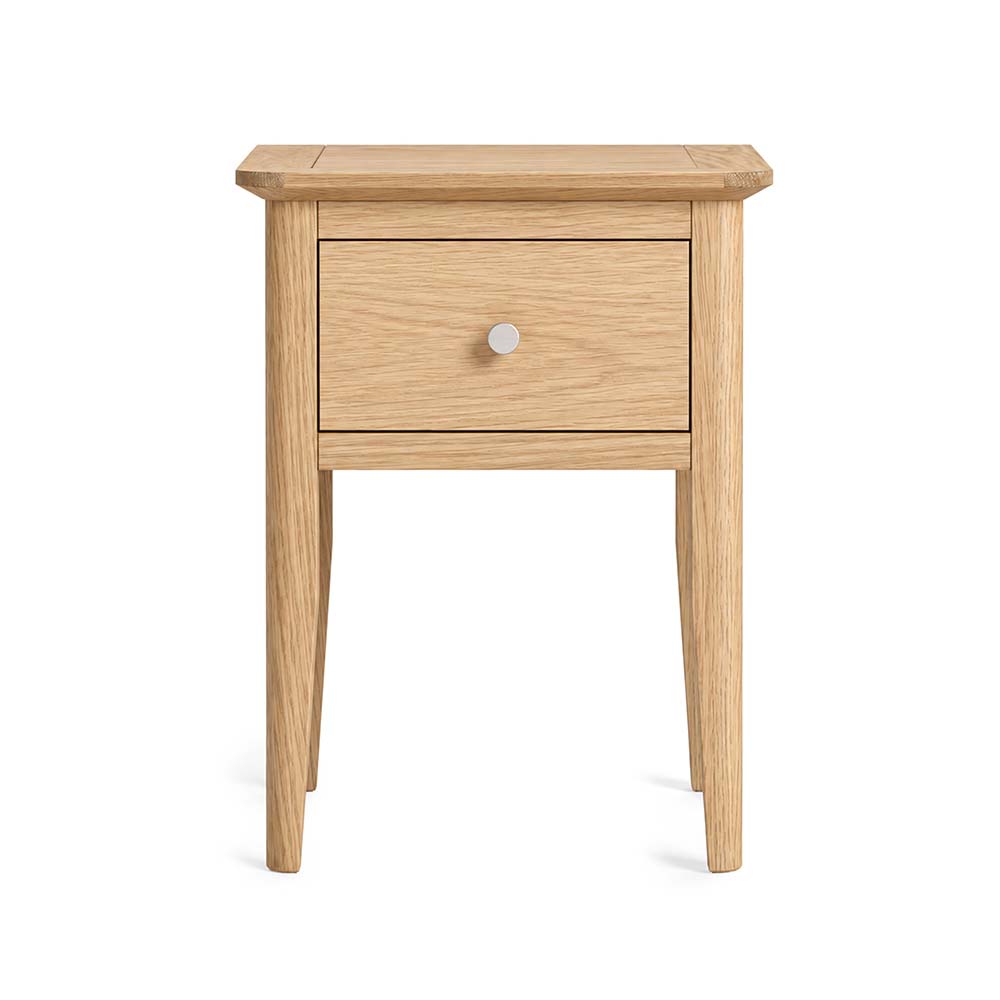 Folkestone Light Oak 1 Drawer Lamp Table | Assembled