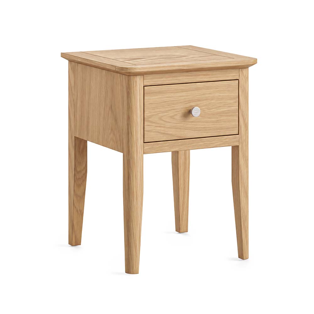 Folkestone Light Oak 1 Drawer Lamp Table | Assembled