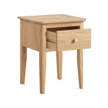Folkestone Light Oak 1 Drawer Lamp Table | Assembled