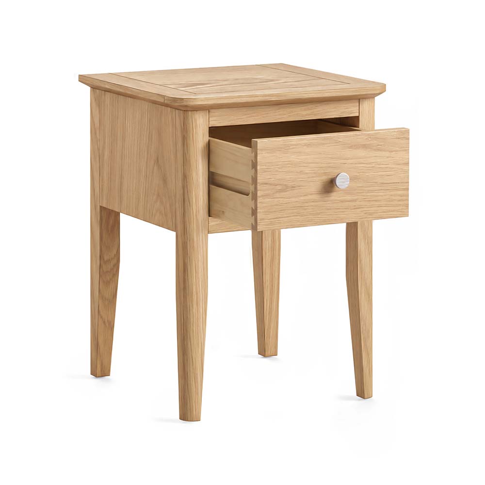 Folkestone Light Oak 1 Drawer Lamp Table | Assembled