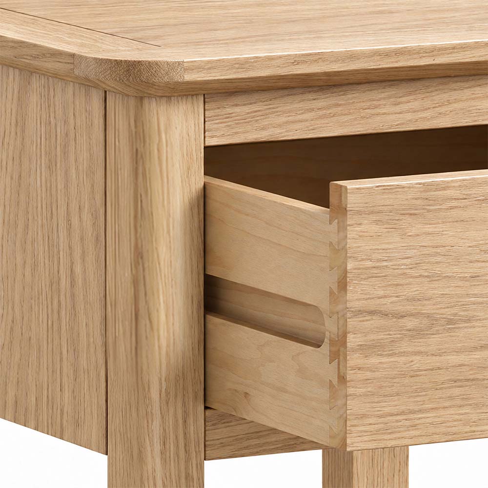 Folkestone Light Oak 1 Drawer Lamp Table | Assembled