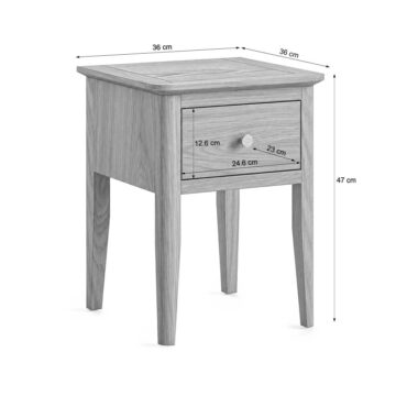 Folkestone Light Oak 1 Drawer Lamp Table | Assembled