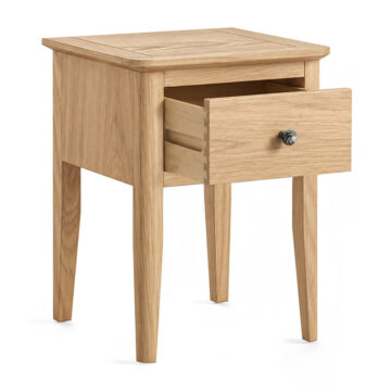 Dover Light Oak 1 Drawer Lamp Table | Assembled