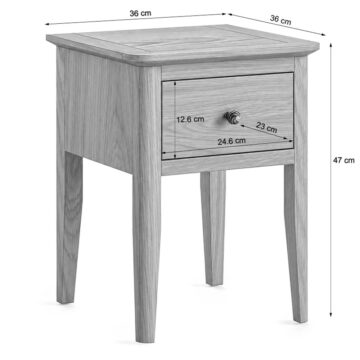 Dover Light Oak 1 Drawer Lamp Table | Assembled