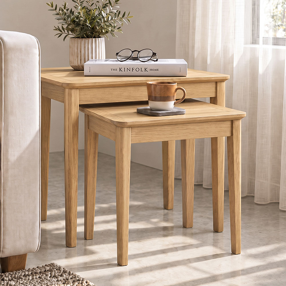Dover Light Oak Nest of Tables