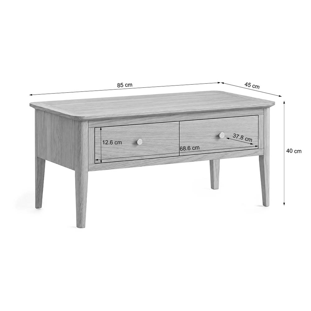 Folkestone Light Oak 2 Drawer Coffee Table