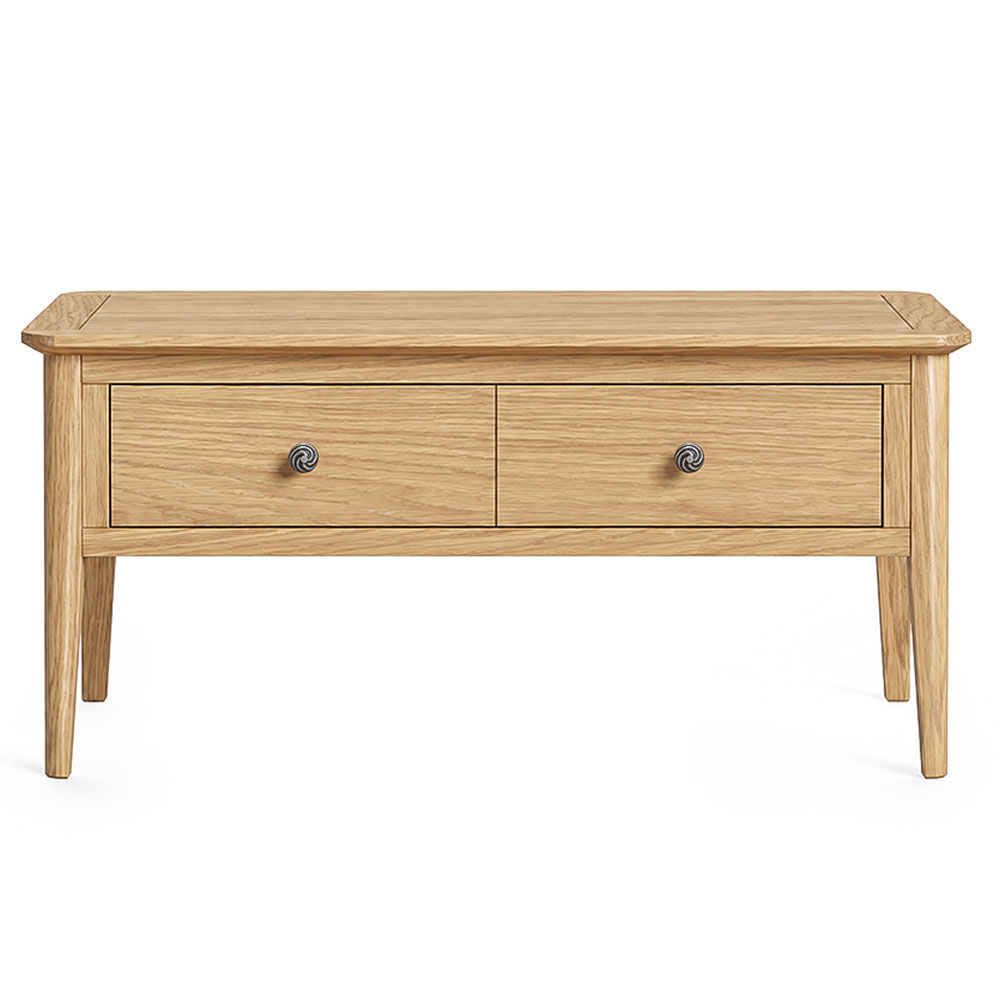 Dover Light Oak 2 Drawer Coffee Table