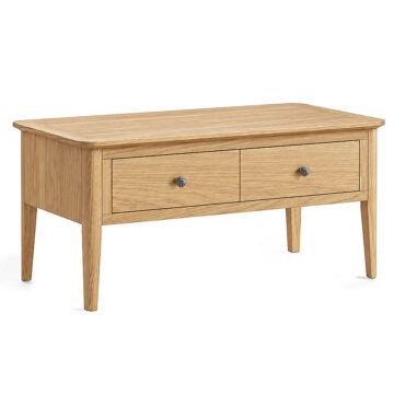 Dover Light Oak 2 Drawer Coffee Table