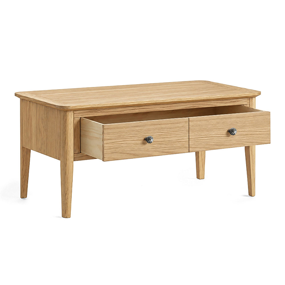 Dover Light Oak 2 Drawer Coffee Table