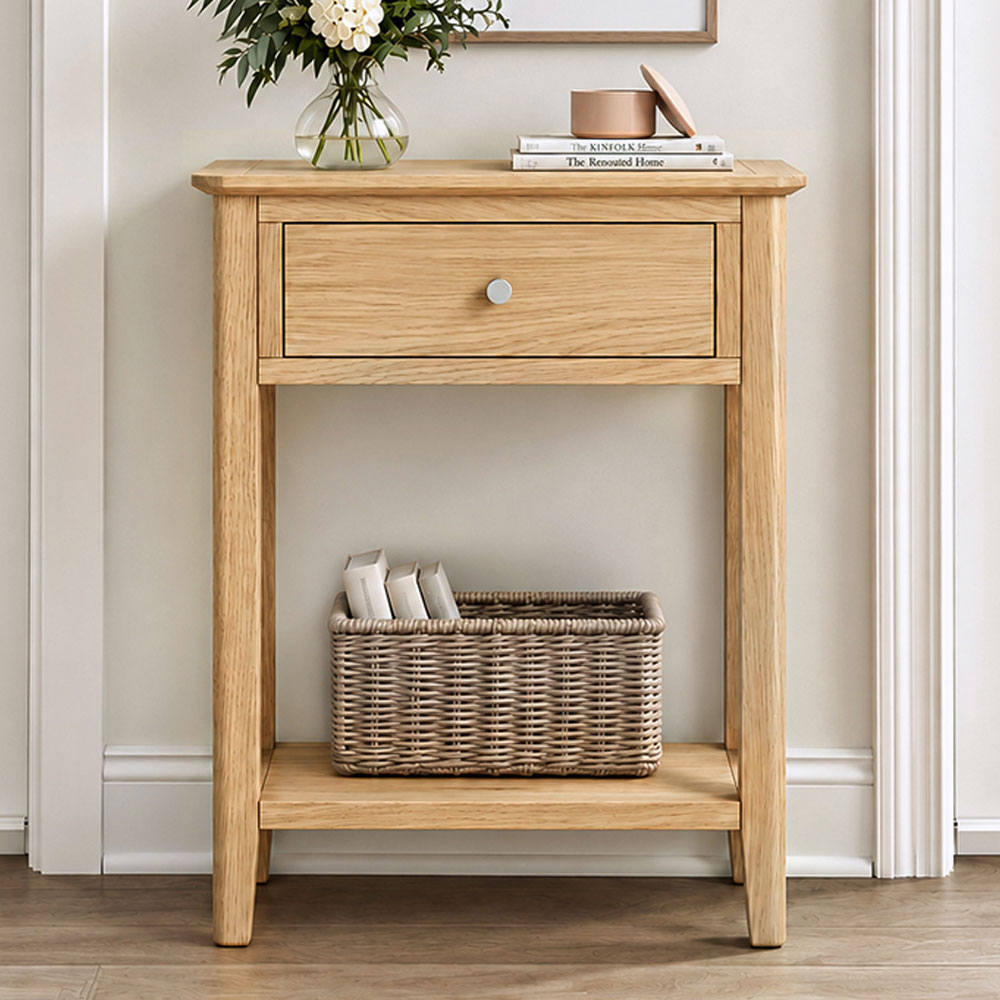 Folkestone Light Oak 1 Drawer Telephone Table