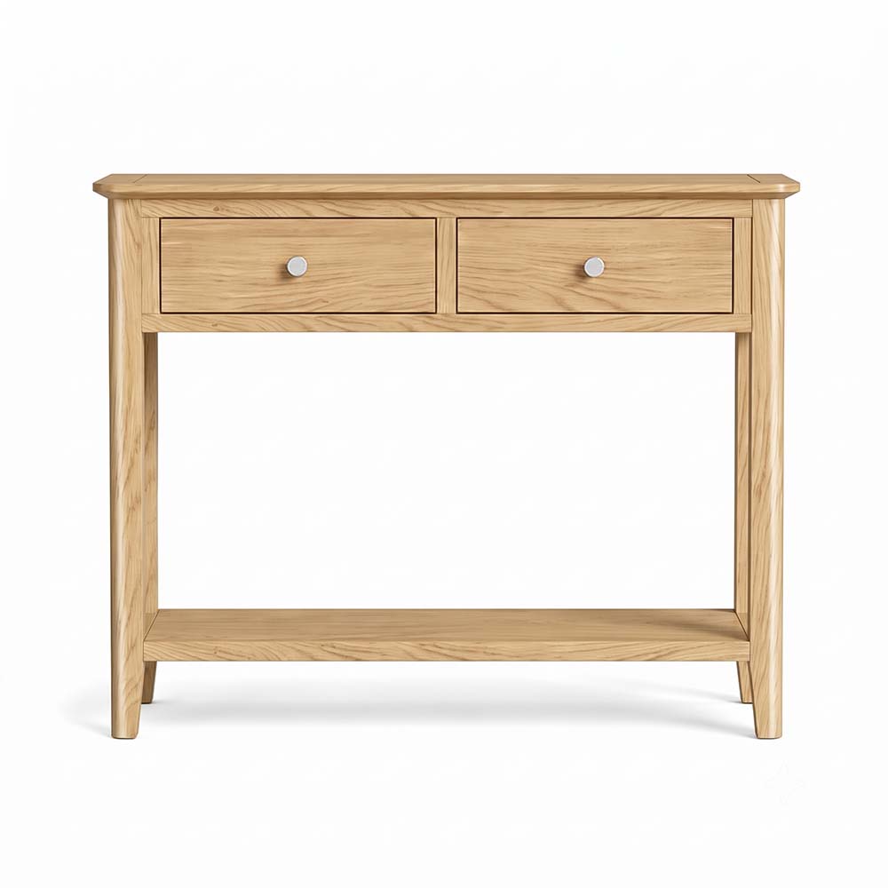 Folkestone Light Oak 2 Drawer Console Table