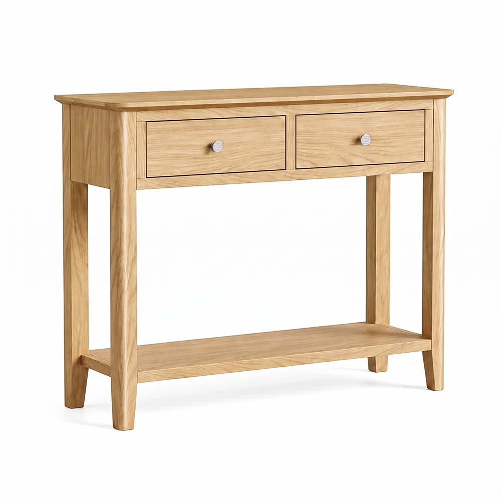 Folkestone Light Oak 2 Drawer Console Table